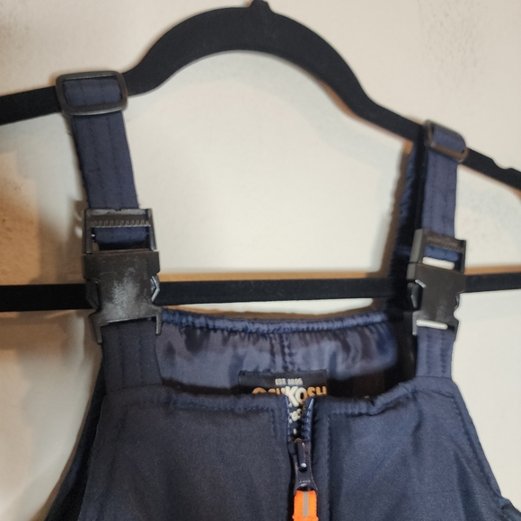 NWT Oshkosh 2-Piece Snowsuit Set Fleece Lined Blue Grey Coat Navy Bib M 5-6 - Picture 13 of 16